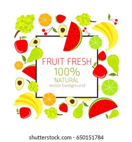 Background with fresh, organic and  healthy vegetables, vector