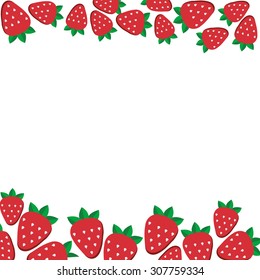 background of fresh strawberries in flat style. Design template for vegetarian food and restaurant menu.