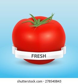 Background with fresh tomato. High quality vector. EPS10 vector.