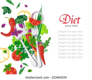 Background with fresh vegetables, diet