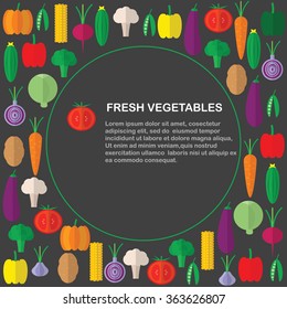 Background with fresh vegetables and place for text.
