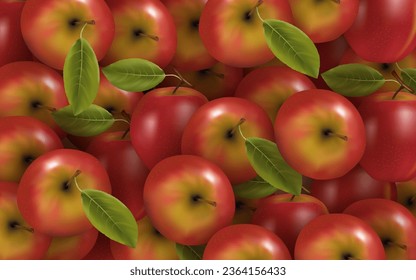 background from freshly harvested red apples, directly above.