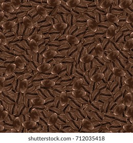 background of fried coffee beans