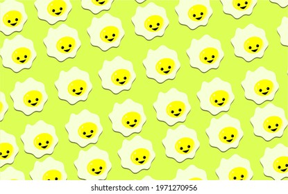 background with fried egg character