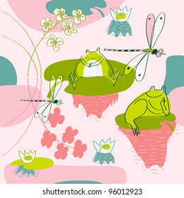 background with frogs