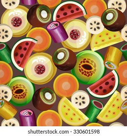 Background with fruit caramels