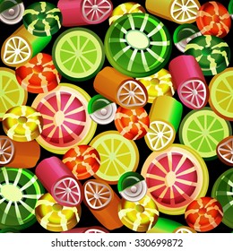 Background with fruit caramels