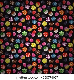 Background with fruit caramels