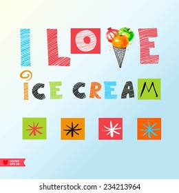 background with fruit ice cream