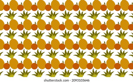 background with fruit orange and pineapple