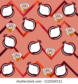 
background of fruit summer sweet pomegranate lemon pattern