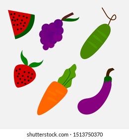 Background fruits and vegetables vector