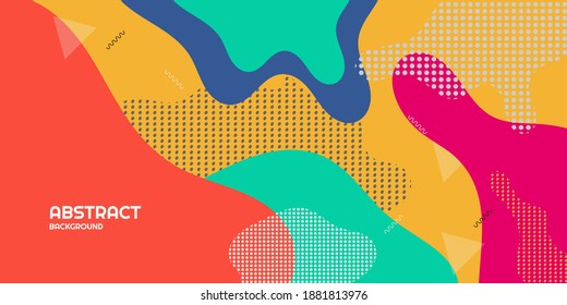 Background fun color pattern cartoon texture with abstract shapes doodle. Vector Illustration