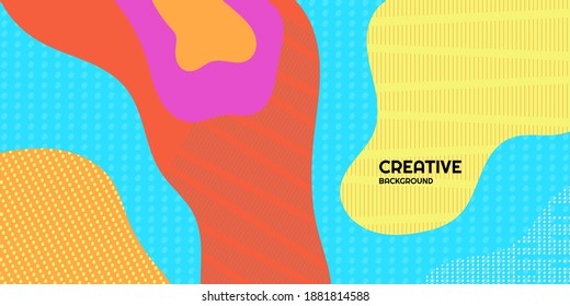 Tapa de dibujos animados de patrones de color divertidos de fondo con doodle de formas abstractas. Ilustración vectorial
