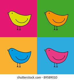 background with funny birds