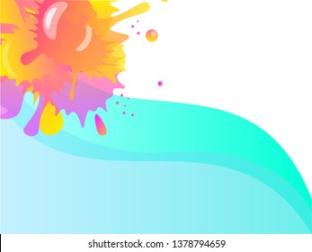 Background with funny, bright, multi-colored blots, splashes and gradient. Background for cards, flyers or business cards.
