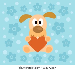 Background with funny dog cartoon