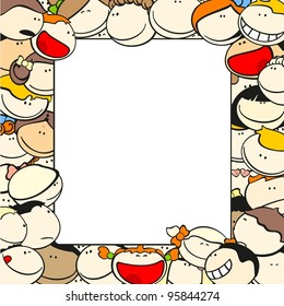 Background with funny kids, vertical