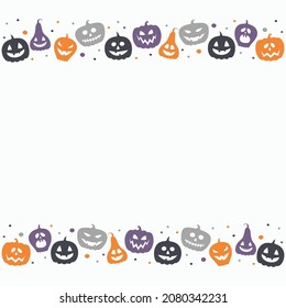 Background with funny pumpkins. Halloween design. Vector