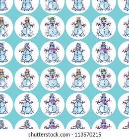 background with funny snowman
