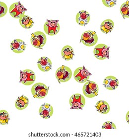 Background with Funny wild animals for design or decorate for decor.