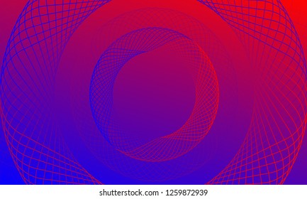 Background future with spirography lines, gradient banner, template for voucher, diploma, flyer. ESP10 vector illustration