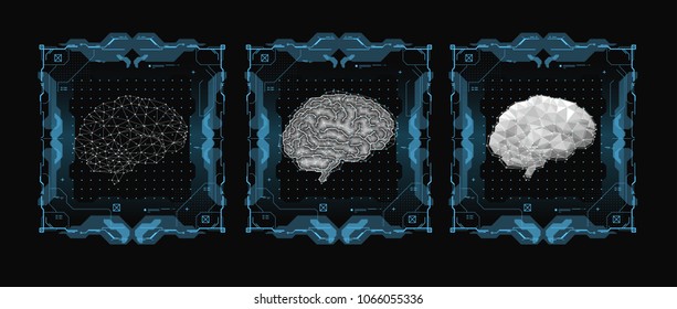 Background with futuristic user interface. Design concept with Head-up Display elements.