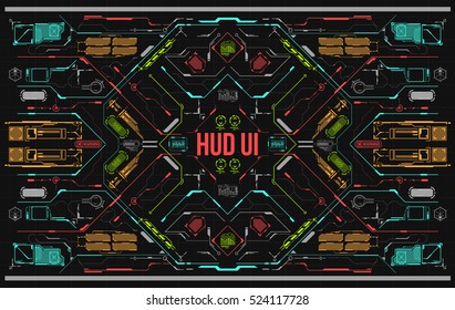 Background with futuristic user interface. Design concept with HUD elements.