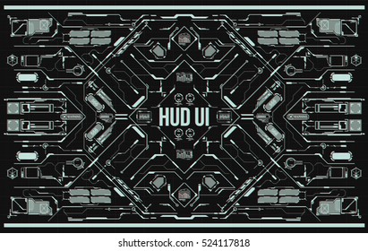 Background with futuristic user interface. Design concept with HUD elements. Template UI for app and virtual reality.