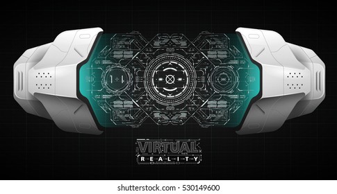 Background with futuristic user interface. Design concept with HUD elements. Template UI for app and virtual reality.