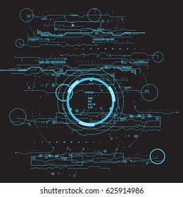 Background with futuristic user interface design concept with hud elements 