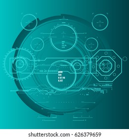 Background with futuristic user interface design concept with hud elements