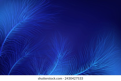  Background of fying realistic vector  goose or swan blue feathers.Ecological feather filler for pillows, blankets or jackets.Vector concept design.
