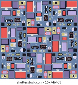 Background gadget and Other electronics flat design in Vector