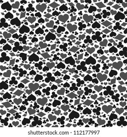Background with game card symbols, pattern vector