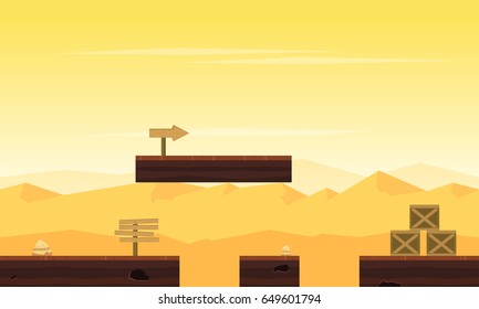 Background game with desert landscape