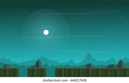 Background game with hill scenery