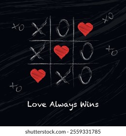 Background game tic tac toe love with hearts and text i love you	