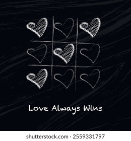 Background game tic tac toe love with hearts and text i love you	