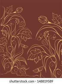 Background with garden plants