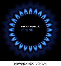Background of gas flame on black