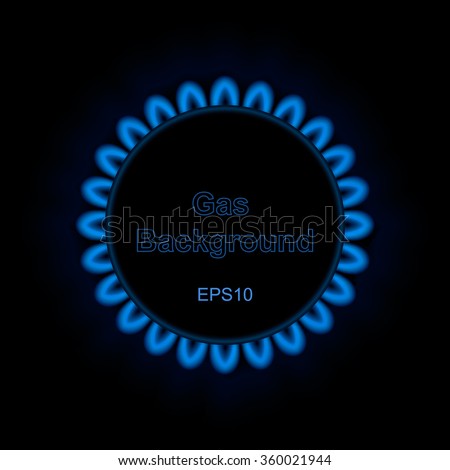 Background of gas flame on black, vector EPS10