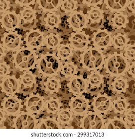Background of gears shows an industrial artificiality. A mechanism or device with mechanical innards, perfect background for the site. Seamless.
