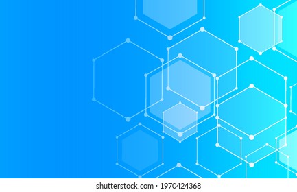 Background of genetic and chemical compounds hexagons, vector art illustration.