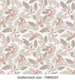 Background with gentle pink flowers and leaves