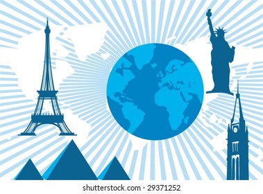 background with geo places