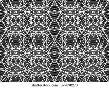Background geometric abstract. Simple tribal ornament. Monogram black and white. Vector texture can be used for web design, wallpapers, textile, interior, printed products and other.