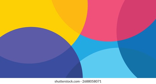 Geometrische Kreis-Overlay-Formen im Hintergrund. Farbiges Texturmuster