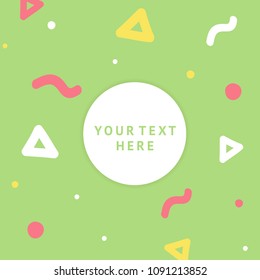 Background with geometric, creative pattern. Colorful textures. Abstract shapes compositions. Trendy Graphic Design for banner, poster, card, invitation, flyer. Vector memphis style Background