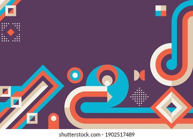 Diseño geométrico de fondo. Patrón de arte abstracto. Cifras geométricas. Afiche de impresión gráfica. Banner de portada de presentación de negocios. Tecnología electrónica de cadena de bloques. Ilustración vectorial.  